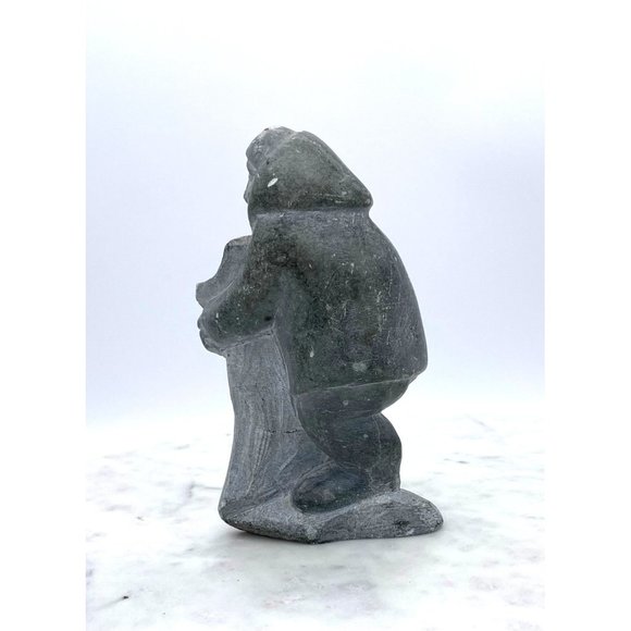 Soapstone Inuit Sculpture Carving Hand Carved Numbered Figure - Picture 8 of 14